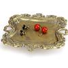 Decorative Jewelry Storage Tray in Resin with Vintage Styling, Raised Border, and Side Handles for Dresser or Entryway Use