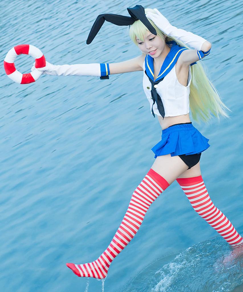 [Milky Time] Kantai Collection Shimakaze Cosplay Kostüm mit Perücke, Halloween Zerstörer Mädchen, Matrosenuniform, Schiffsmädchen