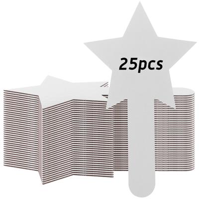 25 kusů hvězdicový tvar odpovědní pádla pro suché mazání Ruční oboustranná pádla Mini bílé tabule Malá aukční podložka pro suché mazání