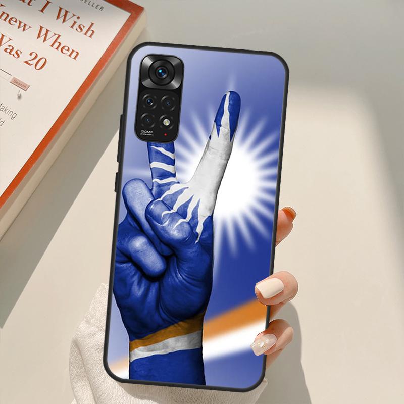 Marshall Islands Flag Case For Xiaomi Redmi Note 11 Pro 8 9 11S 10S 9S Note 10 Pro Cover For Redmi 10 10C 9A 9C