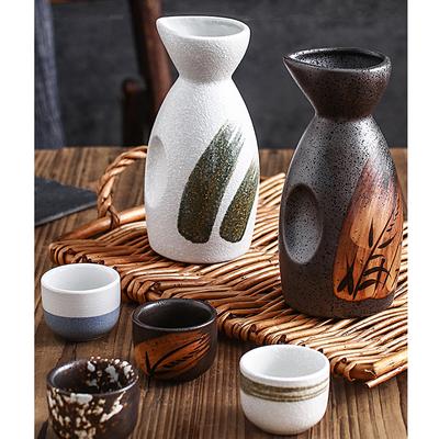 3/5ks Vintage japonská sada na saké Keramická láhev na saké Šálek na likér Láhve na pití Domácí bar Saké Hrnec na bílé víno Kreativní nádobí Dárky