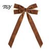 Wedding Room Ribbon Bows Velvet Bow Xmas Pendant, Christmas Tree Flannel Ornament, Elegant Holiday Home Accents Decorative Retro Style Hanging Pendant
