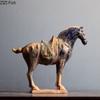 Retro Colorful Ceramic Horse Statue Desk Decoration Modern Artwork Porcelain Animals Sculpture Ornaments Room Aesthetic Decor