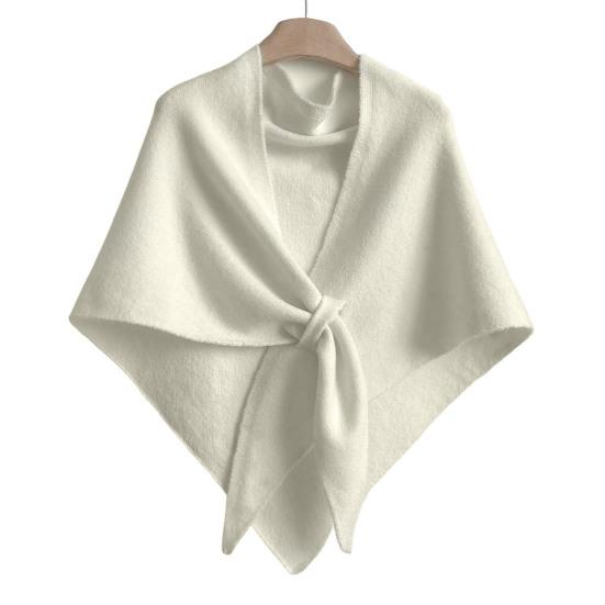 Women Shawl Wraps Solid Color Winter Neck Warm Knitted Cardigan Cape Imitation Wool Cashmere Shoulder Poncho Coat Shawl Scarf