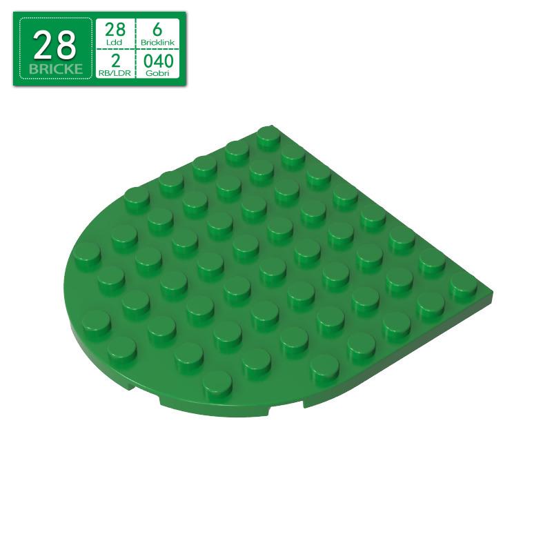 BRICKE 41948 8x8 Half-Round Plate - LEGO-Compatible MOC Building Blocks 50g (~6 pcs)