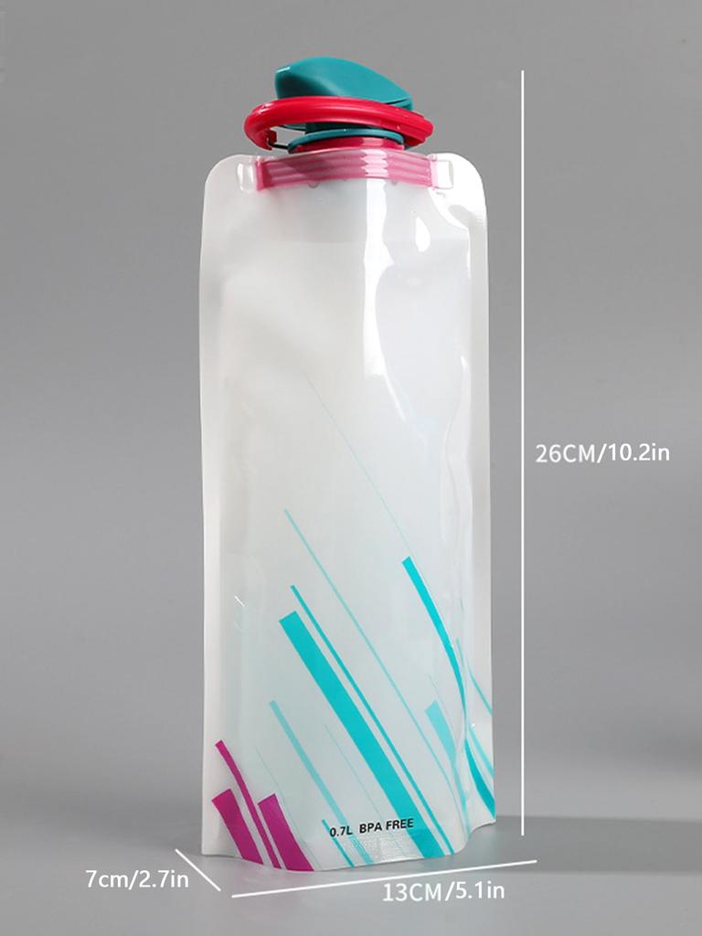 1pcs Outdoor 700ML Cycling Sports Water Bottle Mountaineering Portable Water Cup PE Plastic Folding Water Bag Gift Promotion Wat