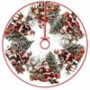 Round Christmas Tree Skirt Washable Xmas Tree Mat Retro Tree Bottom Apron  Christmas Decoration