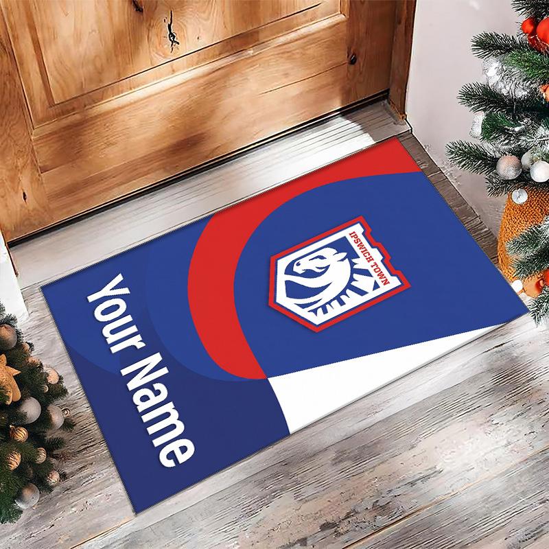 Ipswich Town Printed Crystal Velvet Rug Non‑Slip Crystal Velvet Carpet For Sofa Bedroom Indoor Home Decoration
