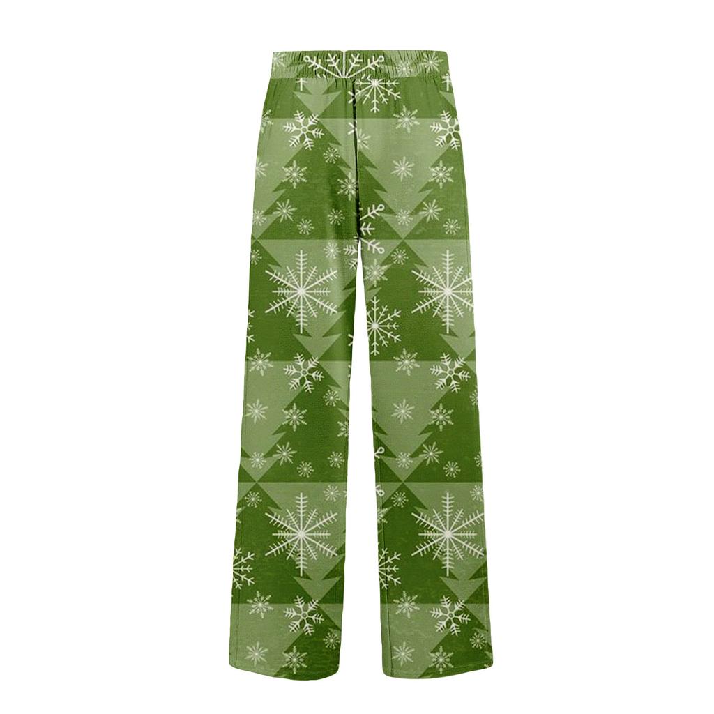 Herren Weihnachten Print Tasche Bequeme Freizeit Hose Zuhause Schlafhose