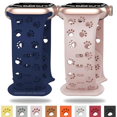 Watchband Dog Paw Silicone Strap for Apple Watch Band 44mm 41mm 42mm 40mm 49 45 38 Correa Bracelet iWatch Series Ultra 2/9/8/7/6/5/4/3/SE