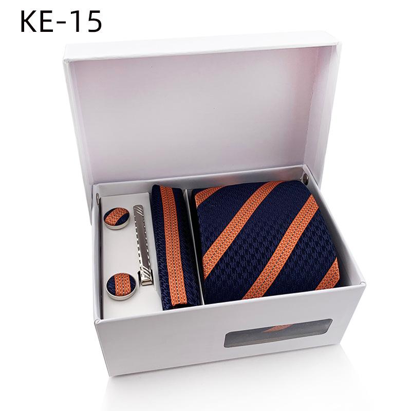 Men'S Tie Gift Box 6-Piece Set Tie Pocket Towel Scarf Cuff