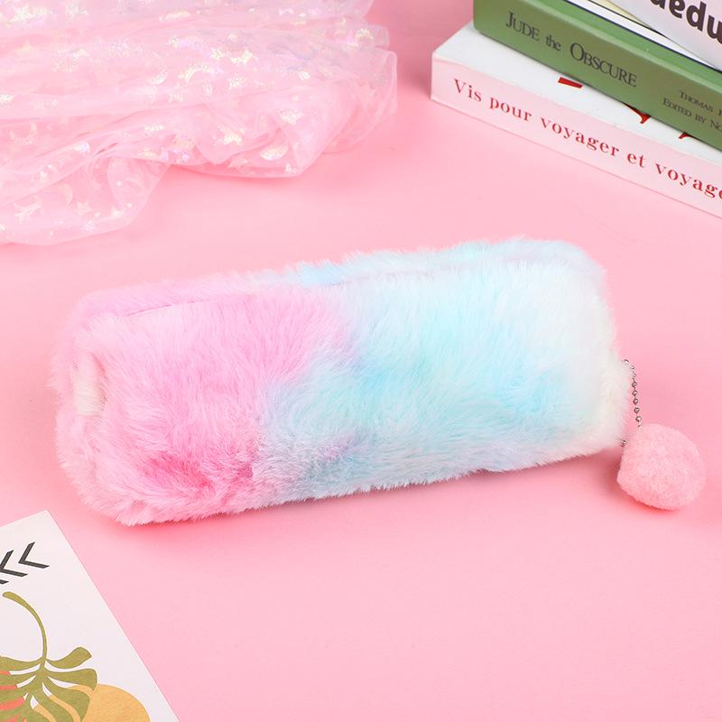 Korean Style Cute Heart Pencil Case for Girls - Japanese Plush Stationery Box for School Students