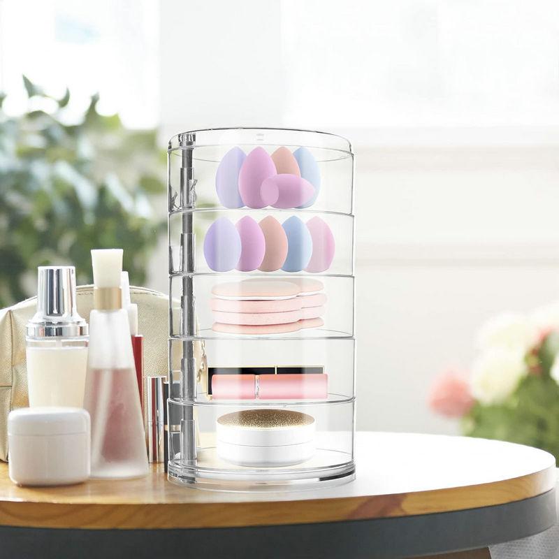 5-Layers Rotatable Jewelry Storage Organizer Box for Earrings Hair Accessories & Beauty Supplies Earrings Necklaces Bracelets