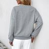 Women's Flower Beaded Hollow-Out Pullover Hoodie, Round Neck Loose Casual Autumn Top