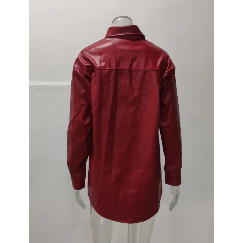 Women's Spring Autumn Leather Jacket with Lapel and Button Closure Suit Clothing Spring New Genuine Female Top Grade Coffee Casual Short Thin Coat