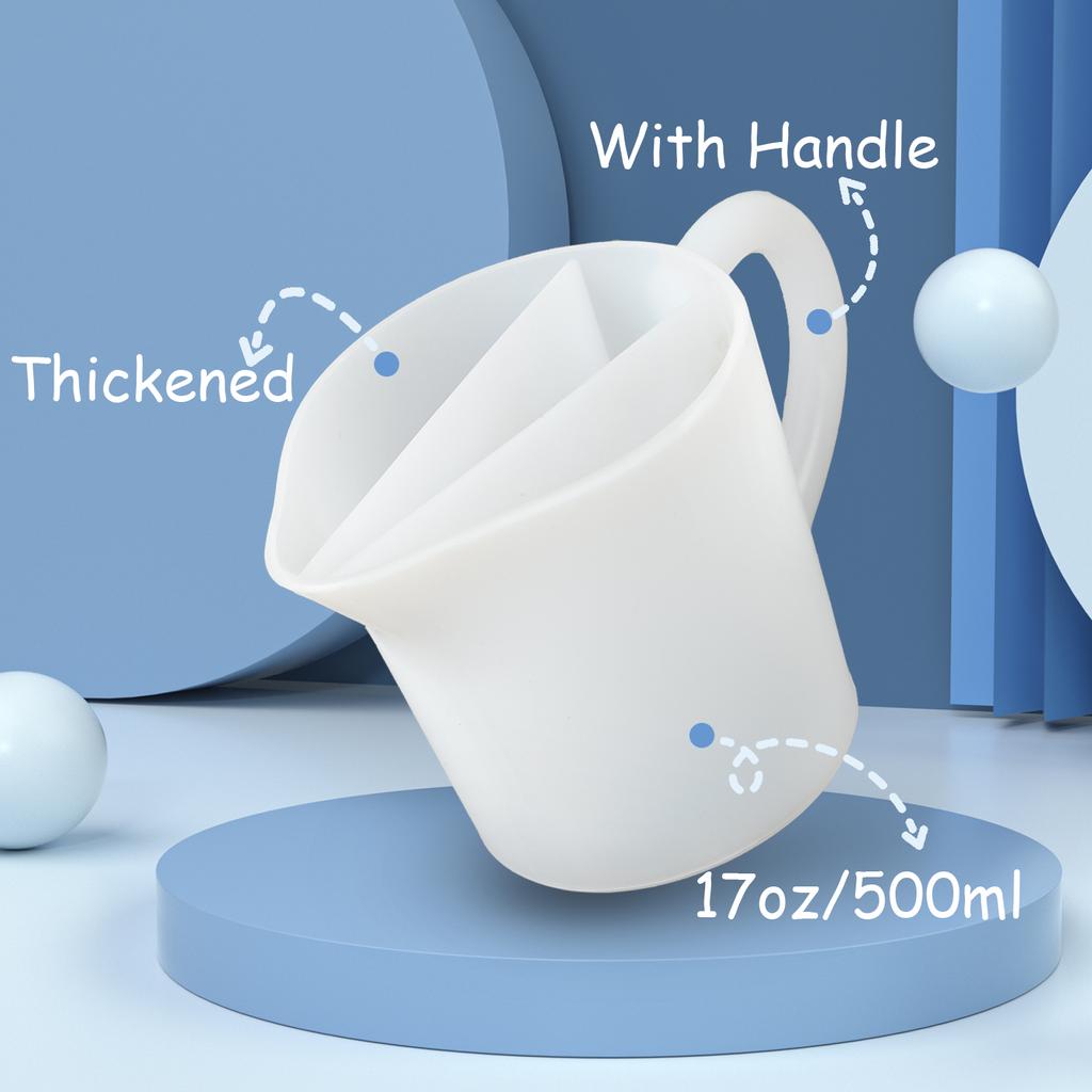 Resin Mixing Cup with Handle 17OZ/500ML Silicone Split Cup Fluid Art Cups DIY Jewelry Making Crafts Tools Set Resin Accessories
