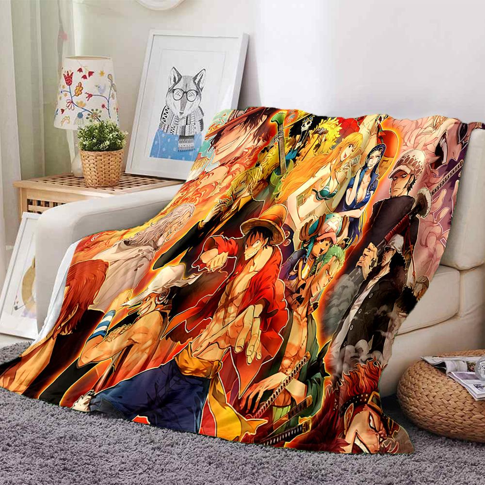 1pc One Piece Adventure flannel Blanket for Super Soft Cute Comfort Blanket for Travel Bedding Couch Sofa Blanket Y8253