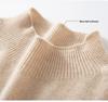 Women’s Pure Cashmere Half-High Neck Seamless Knit Sweater - Long Sleeve Base Layer for Autumn/Winter