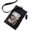 Leather Business Student Office School Supplies Neck Strap Badge Holder ID Card Holder with Lanyard Bus Cards Cover Coin Purse