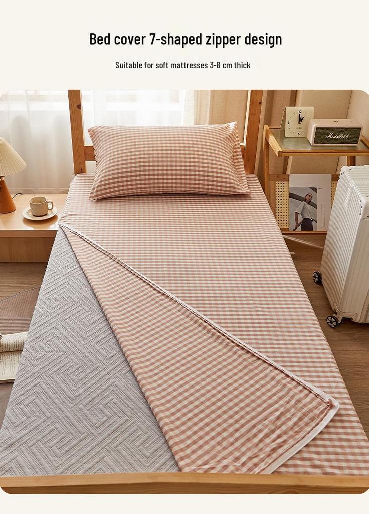 Class A 100% Cotton Zippered Mattress Protector for Student Dormitory - Single Bed, Dustproof Pure Cotton Cover.