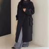 Comes with A Small Cross-body Bag. Designed with A Stand-up Collar and Double-sided Wool Coat. Medium-length and Slimming Woolen Coat for Women.