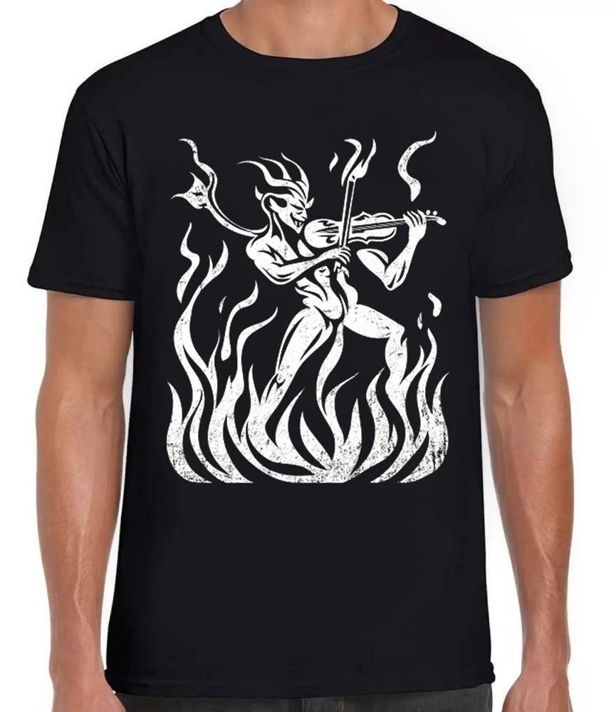 

Devil Fiddle Playing Violin Sarcastic Saying Country Music Black T Shirt 432 XL