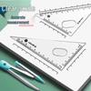 7-Piece Student Exam Ruler Set: Compass, Protractor, Triangle, and Straight Ruler