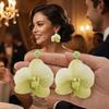 Simulated Flower Butterfly Orchid Earrings Korean Style Flower Drop Earrings Flower Earrings  Women