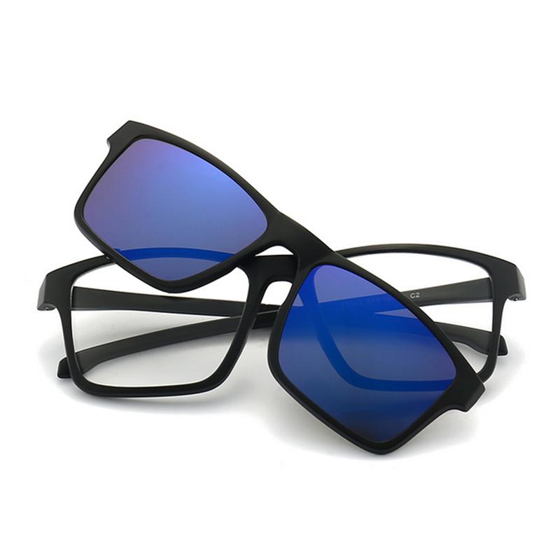 

2258 Magnet Clip Square Big Frame Myopia Glasses 0 -0.5 -1.0 -2.0 To -6.0 Customize Hyperopia Glasses +0.5 +1.0 To +6 0