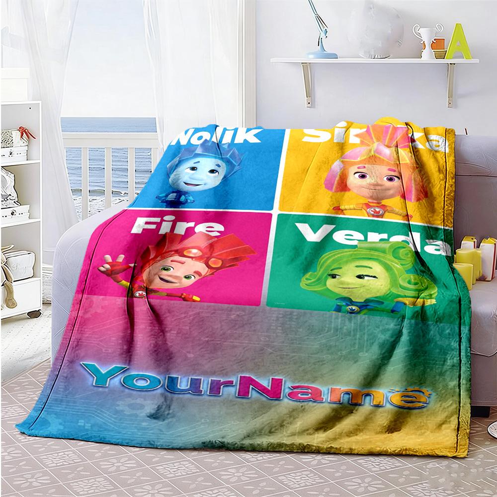 Fixies Customize Your Name Blanket Cozy Personalized Blanket Warmthful Decor Great for Office Chair Couch Seaside Bed Four Seasons Universal
