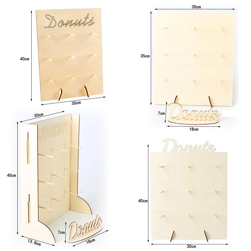 Wood Donuts Wall Display Stand Holder Wedding Birthday Party Baby Shower Decor