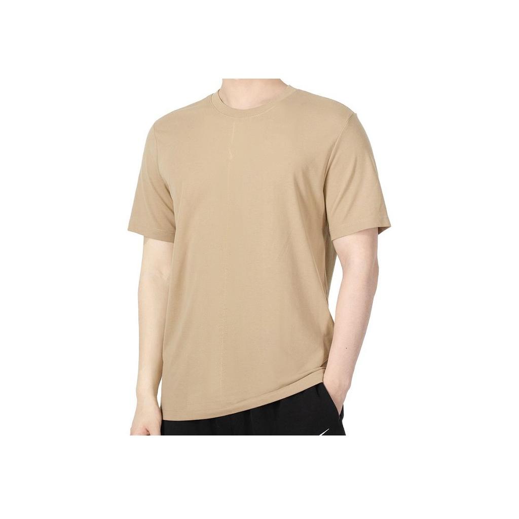 Nike Solid Casual Sports Short Sleeve T-Shirt Men Tops Khaki DO0775-247