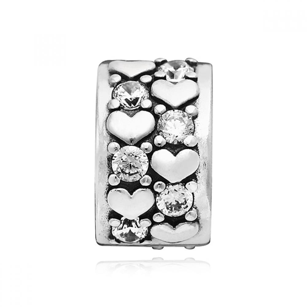 

Pandora 792235c01 Infinite Heart Sparkling Clip Silver Charm 792235C01