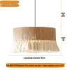 Wabi-Sabi Retro Hemp Rope Tassel Chandelier for Bedroom or Living Room
