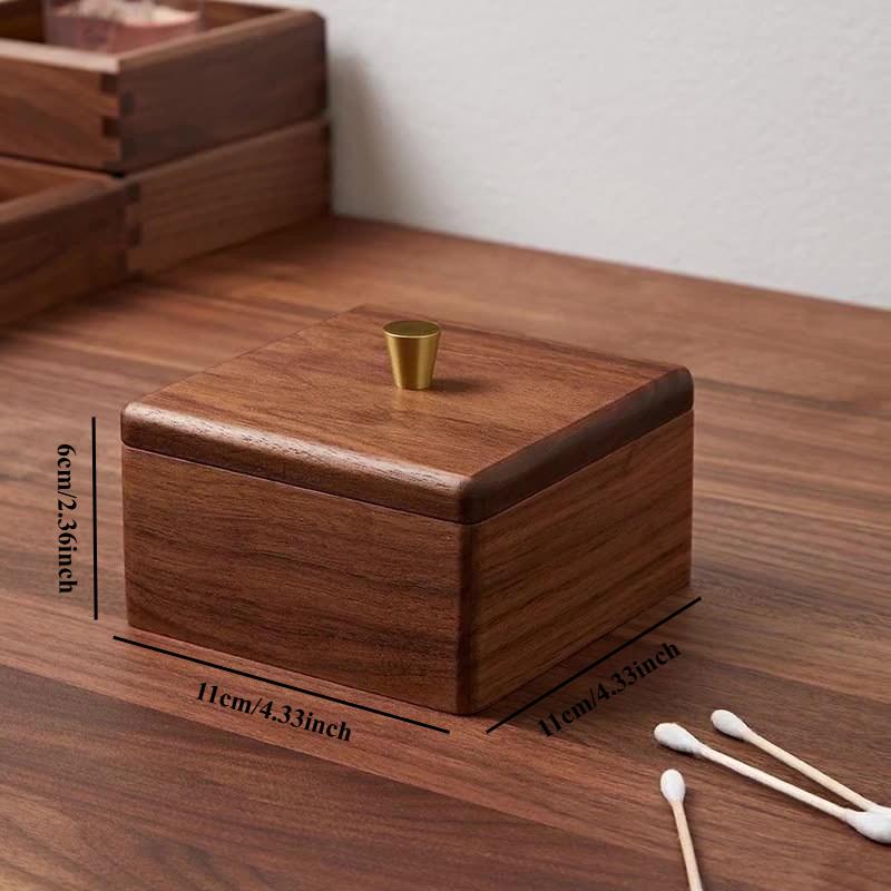 Toilet Makeup Storage Jar, Gauze, Cotton Pad Rack, Cotton Swab Box Rack, Bamboo Cover, Bulk Box, Wooden Storage Box