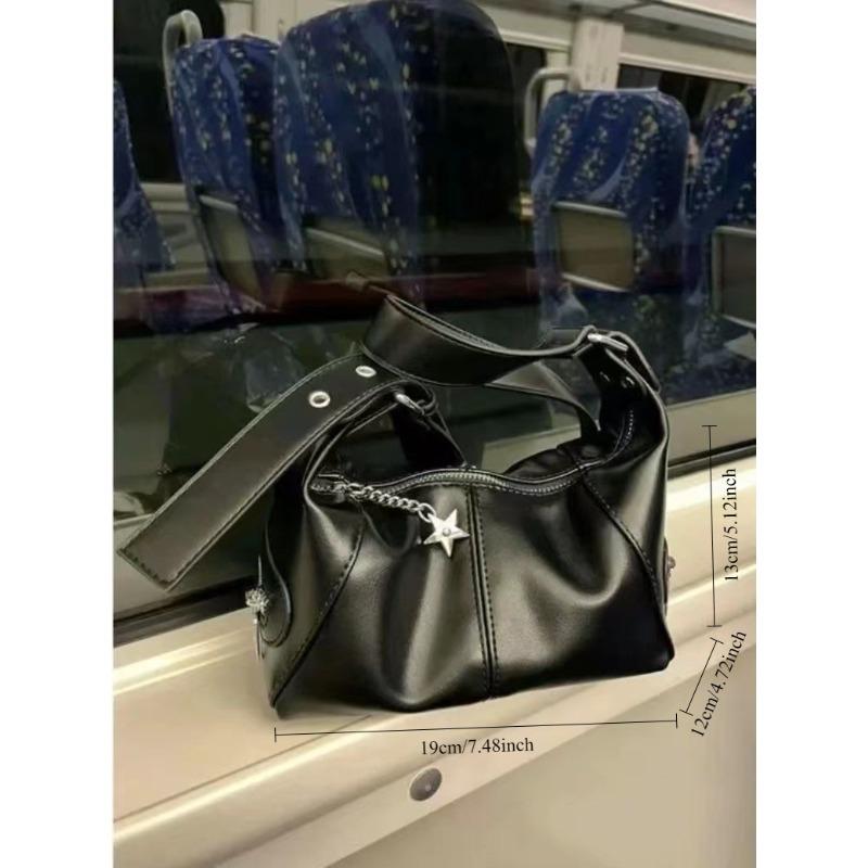 Girl Niche Design Edgy Motorcycle Underarm Bag New Retro Dumpling Handbag Fashion Women Single Shoulder Crossbody Storage Bag