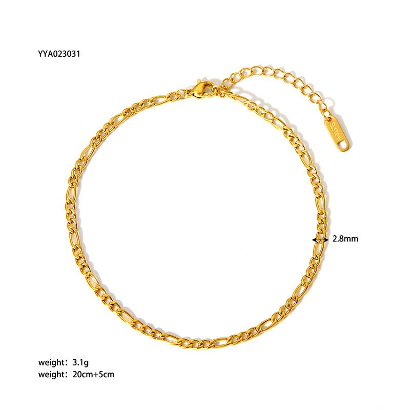 Gold-Plated Stainless Steel Fashion Anklet - Non-Fading Titanium Foot Jewelry