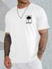 Unisex Summer Cotton Short Sleeve T Shirt Small Chest Palm Tree Return To Nature Square Print Crew Neck Casual Male Tee