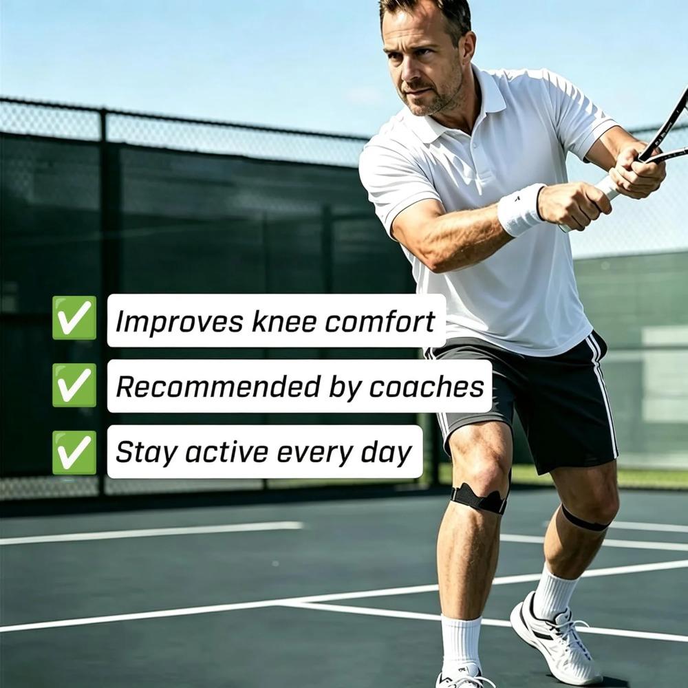Sports Patella Strap Silicone 1-Pair - Knee Support Band & Patella Knee Strap for Running Basketball Gym Hiking, One Size Fits All
