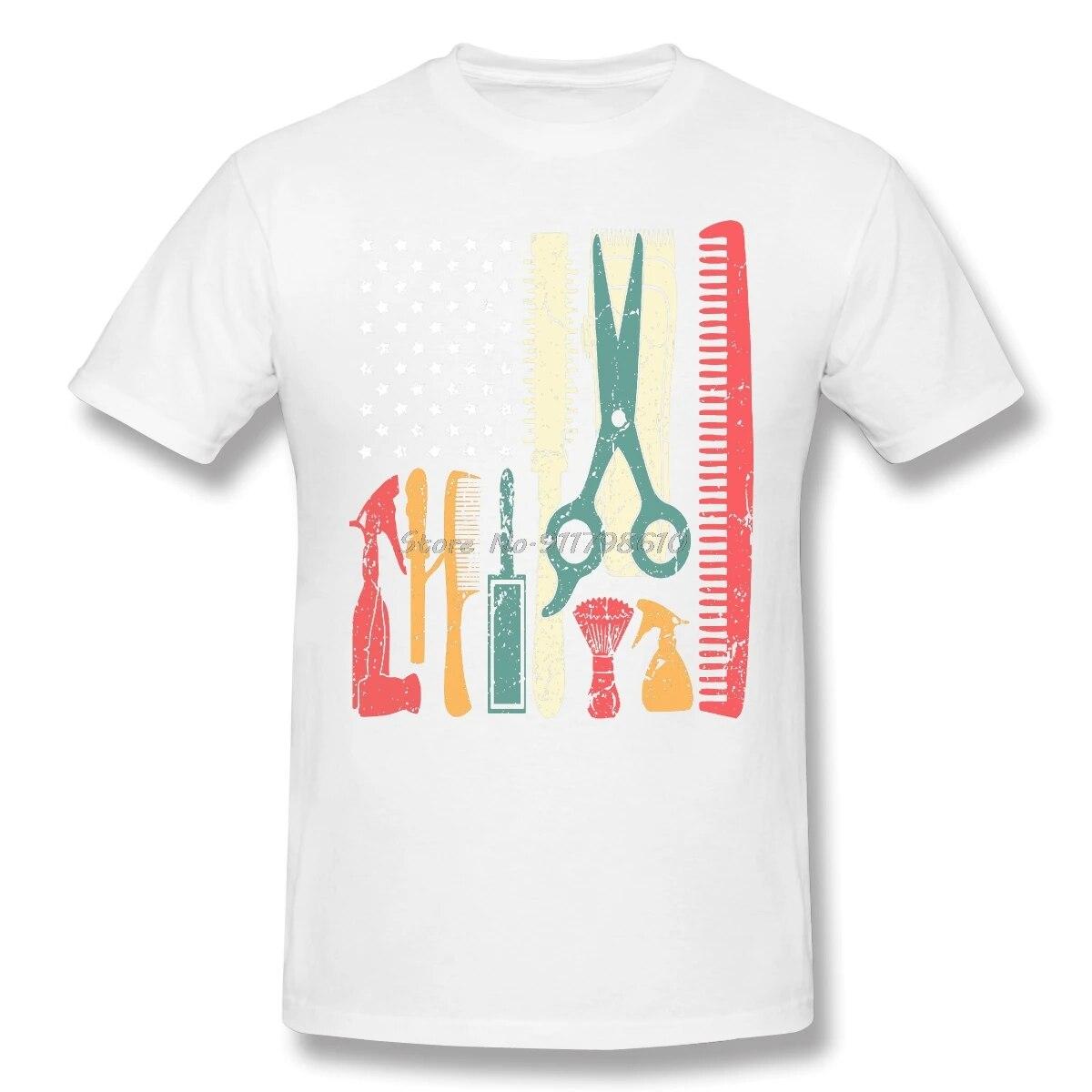 

Парикмахерская Парикмахерская Флаг США Подарочная футболка Camisetas Большой размер Хлопковая футболка с коротким рукавом на заказ Футболки унисекс Уличная одежда в стиле Харадзюку 3XL