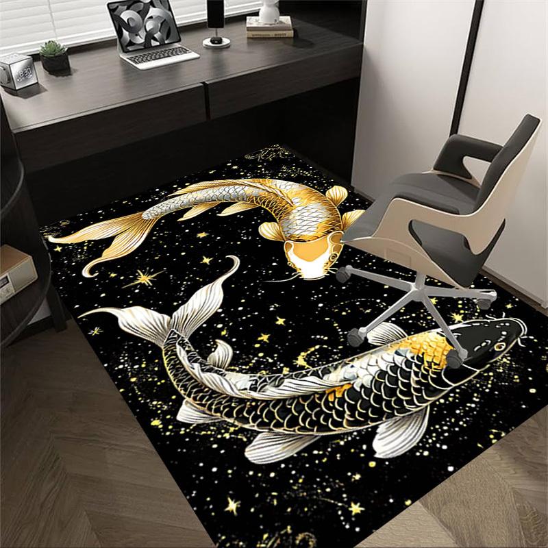 

1PC Koi Fish Constellation Extra Large Non Slip Floor carpet, Office, family, Studio Large Area Rug Indoor Rugs, Bold Statement Piece 60cm by 90cm