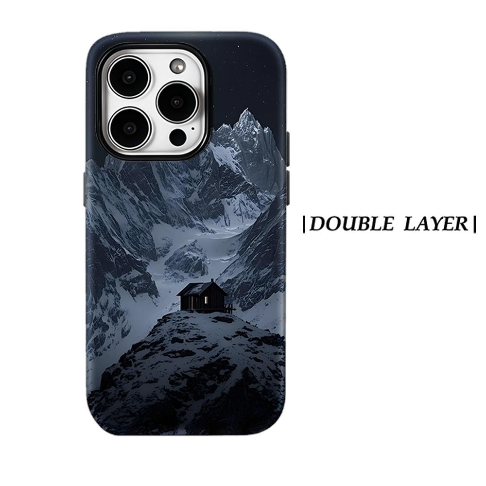 

Moonlit Mountain Cabin Phone Case for IPhone 17AIR 16E 16 15 14 13 12 11 17 Pro Max Plus Double-layer Back Cover IPHONE13