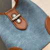 Color matching denim mini bucket bag women's messenger bag
