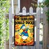 2D Flat, Disney Vintage Metal Wall Decor - Donald Duck Retro Decoration with Fabulous Title - Heavy-Duty Tinplate Sign for Home,