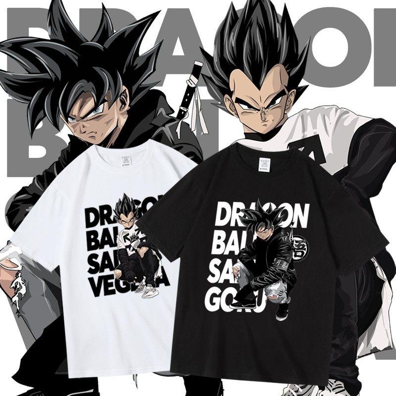 Seven Dragon Ball Beigeta Goku High Street Printed Summer Roundneck Pure Cotton ShortSleeved Tshirt