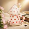 260ml Filiżanka do kawy w kształcie serca i Spodek Ceramiczny kubek Ręcznie malowany Miłość Walentynki Prezent Prezenty Filiżanka do popołudniowej herbaty Filiżanki śniadaniowe