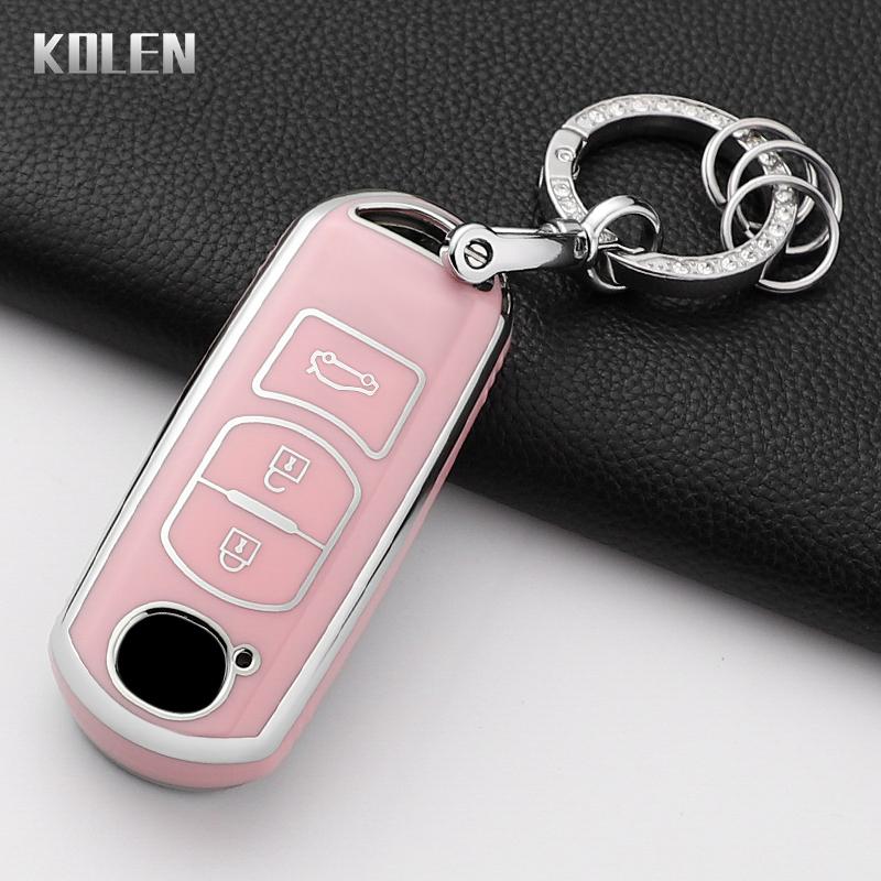 

Роскошный чехол-накладка для пульта ключа автомобиля для Mazda 2 3 6 Atenza Axela Demio CX-5 CX5 CX-3 CX7 CX-9 2 3 4 кнопки брелок защищенный брелок
