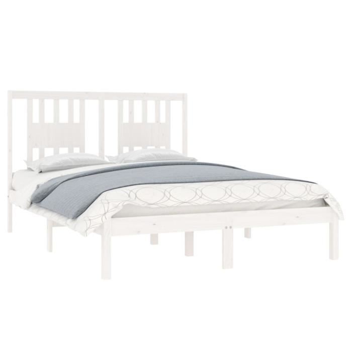 VidaXL Bed Frames White Solid Wood 120x190 Cm Small Double 3104034