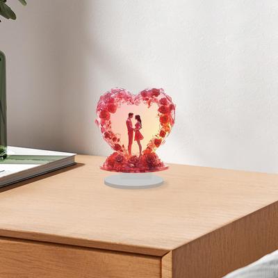 Herzförmiges Valentinstags-Tischschild Dekoration 22x25cm für Bücherregal oder Büro-Schreibtisch Leichtgewicht