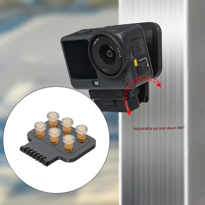 Regulowany, obracany o 360 stopni magnetyczny uchwyt do kamer sportowych, oferujący bezpieczne mocowanie i lekką konstrukcję